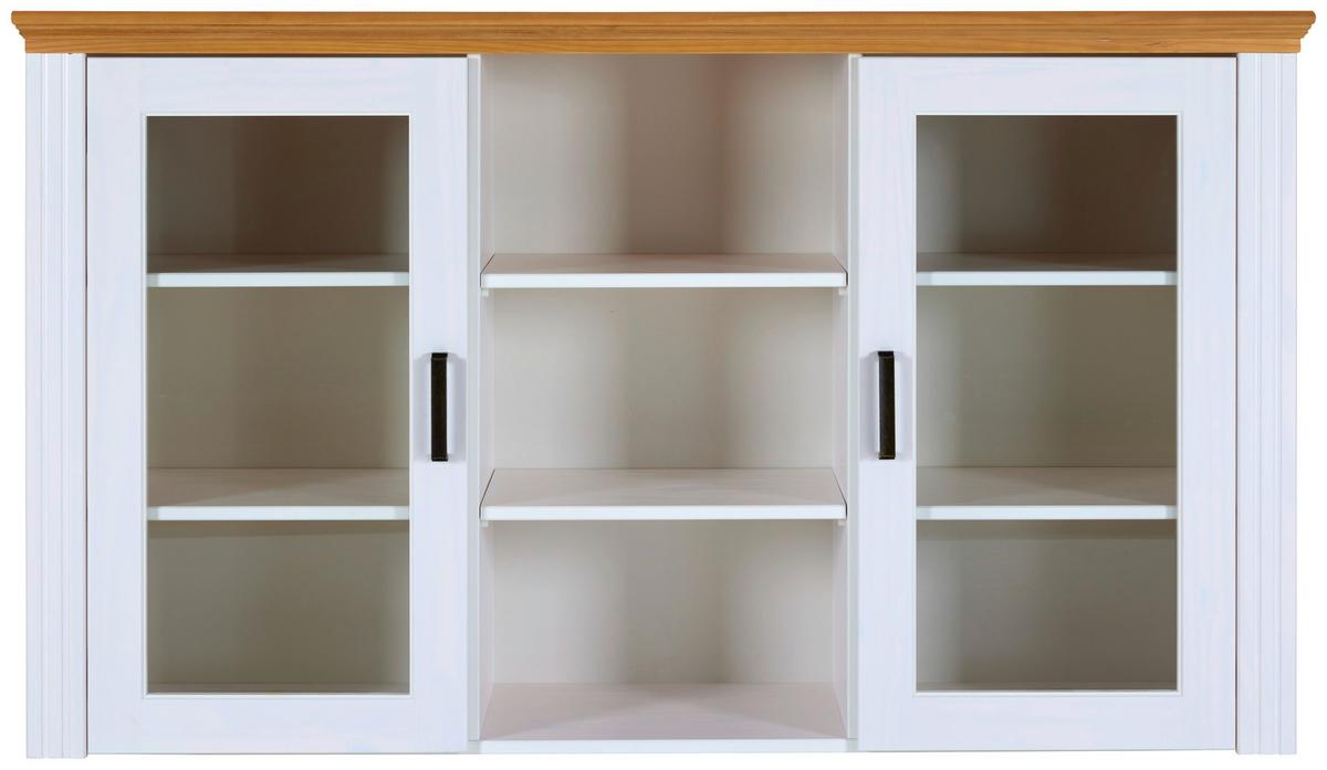 Aufsatzvitrine Maluno 20909100 - Eichefarben/Weiß, KONVENTIONELL, Holz (166,4/95,4/41,3cm) - MID.YOU