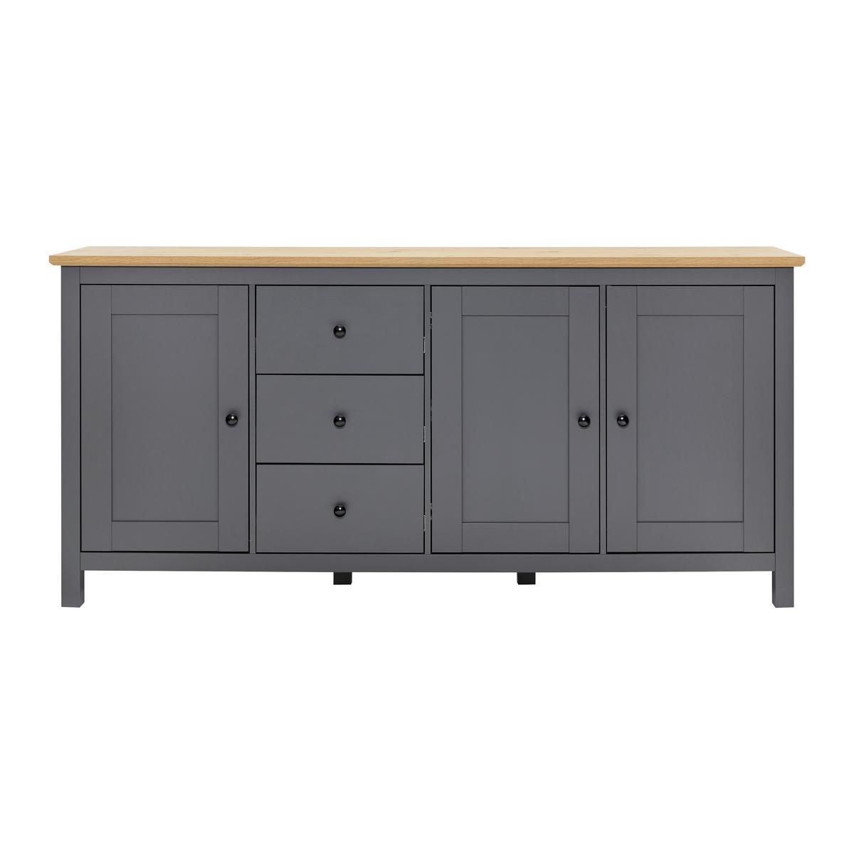 Trendová komoda Claudio š: 199cm - černá/tmavě šedá, Moderní, dřevo/plast (199/96/44cm) - Bessagi Home