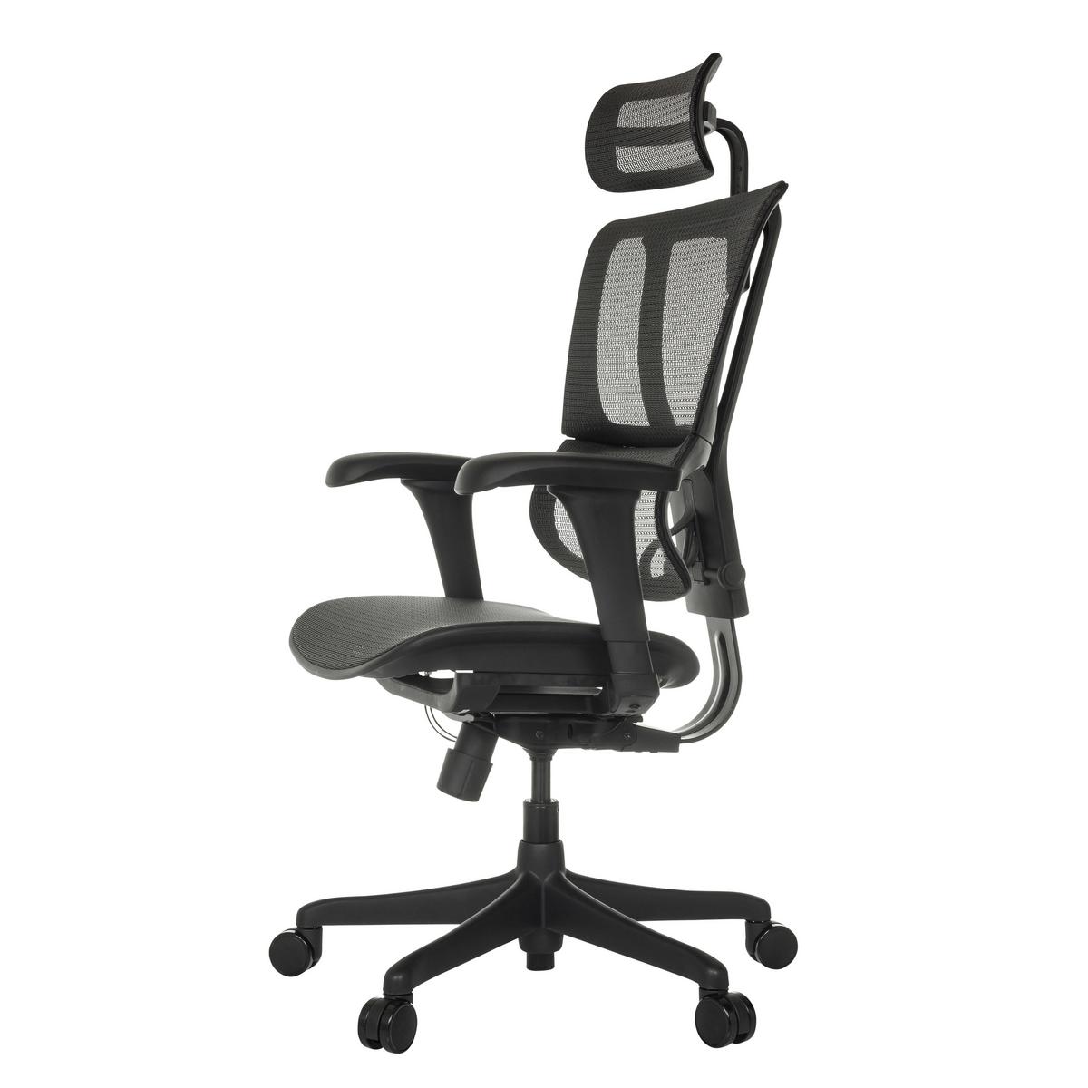 Drehstuhl Ergohuman SlimUltra Schwarz B: 69 cm - Schwarz, MODERN, Kunststoff/Textil (69/112 - 134/63cm) - MID.YOU
