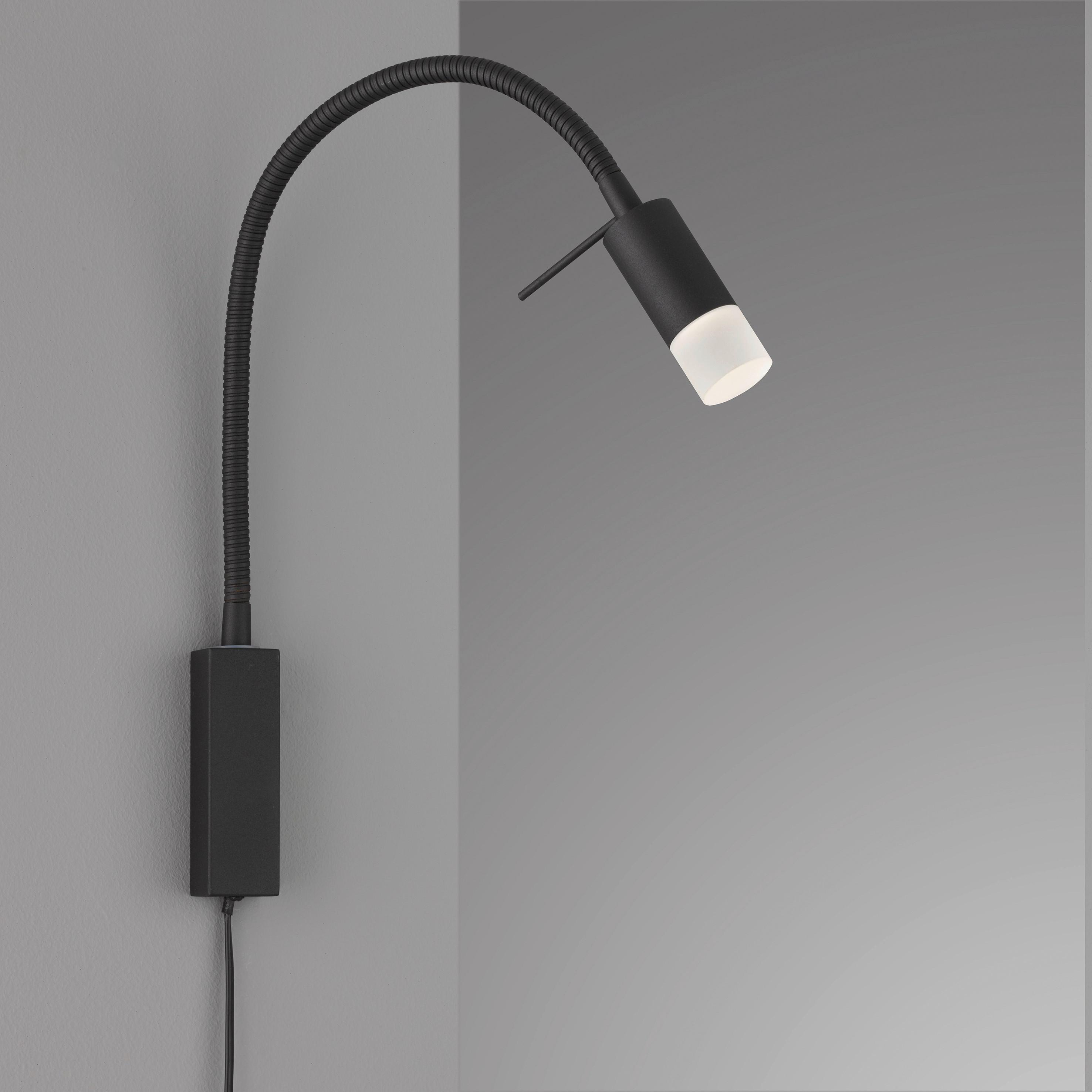 LED-Wandleuchte Seng 1-Flammig mit Schnurschalter - Schwarz, Design, Metall (40/4/40cm) - Fischer & Honsel