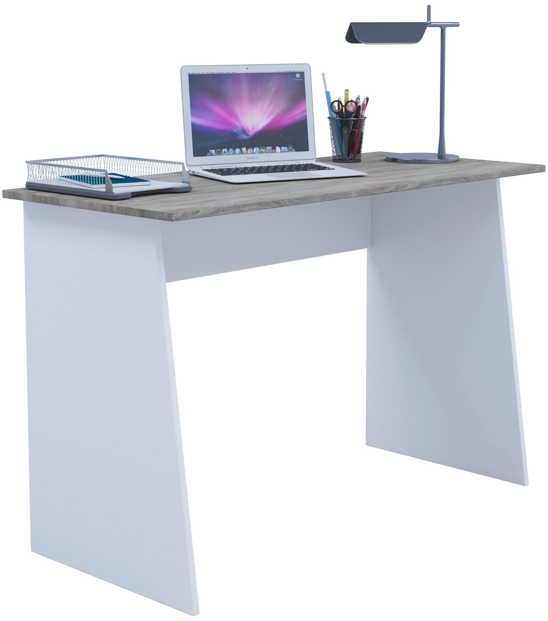 Schreibtisch B 110cm H 74cm Masola Maxi, Eiche Dekor/Weiß