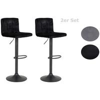 Barhocker höhenverstellbar 2er-Set Amanda II Schwarz - Dunkelgrau/Schwarz, MODERN, Textil/Metall (40/85/48cm) - MID.YOU