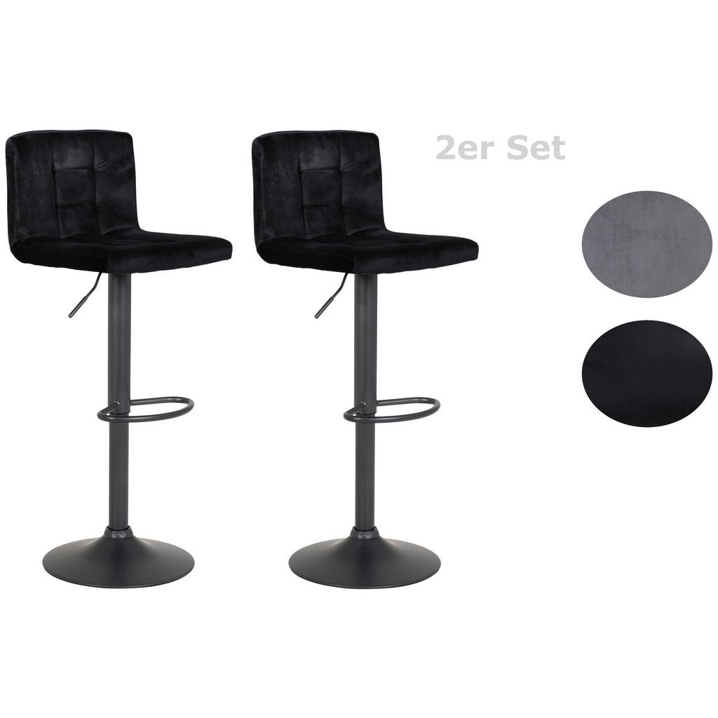 Barhocker höhenverstellbar 2er-Set Amanda II Schwarz