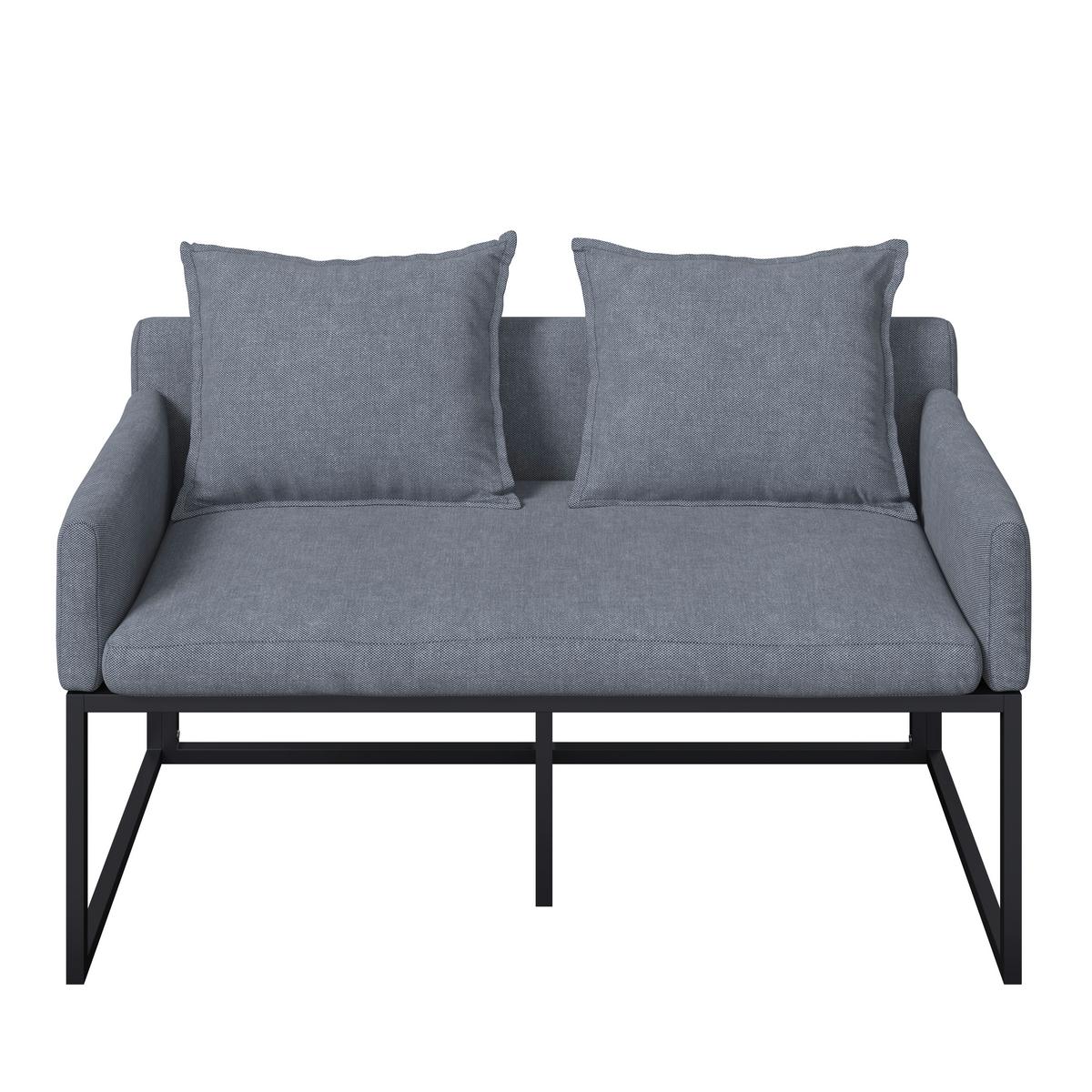 Gartenbank Julia - Grau, MODERN, Textil/Metall (132/59/85cm) - Beldano