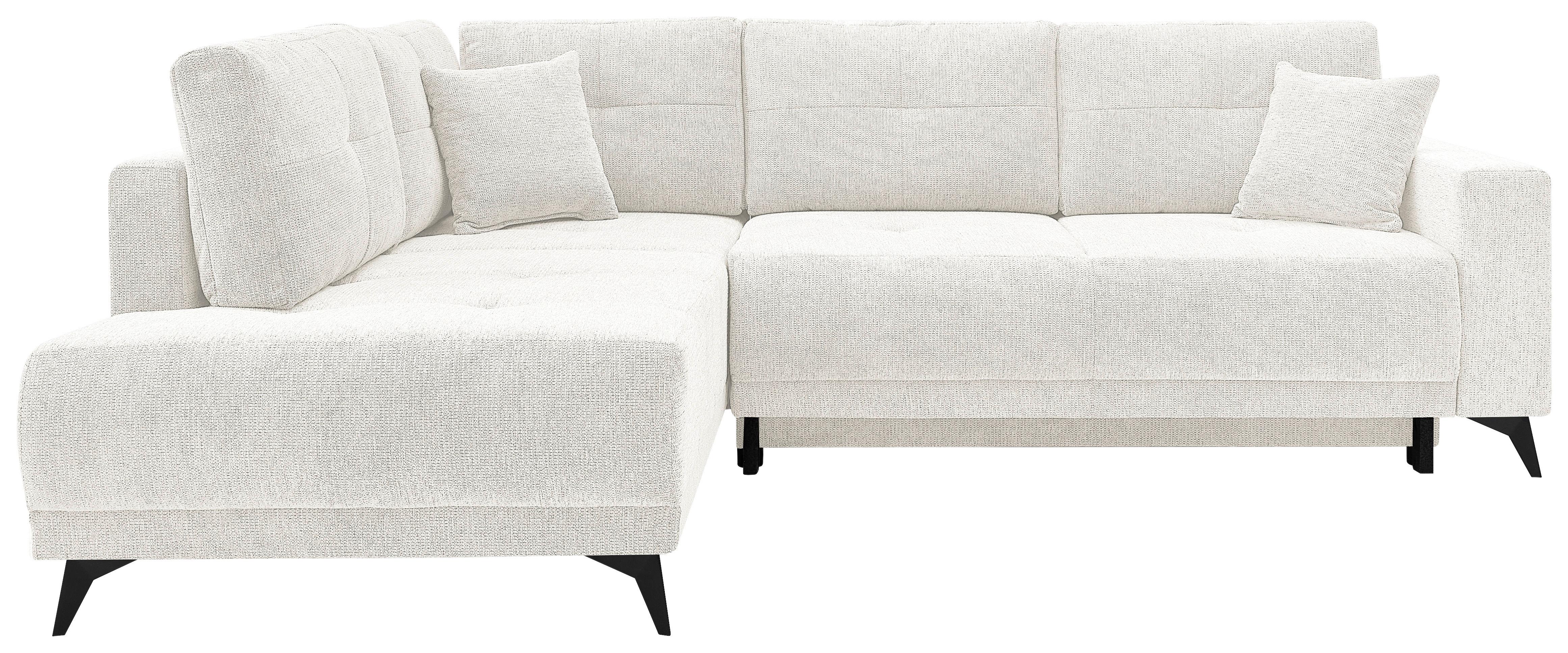 Ecksofa Texas Recr-Links Creme S: 203x259 cm - Creme/Schwarz, KONVENTIONELL, Holz (203/259cm)