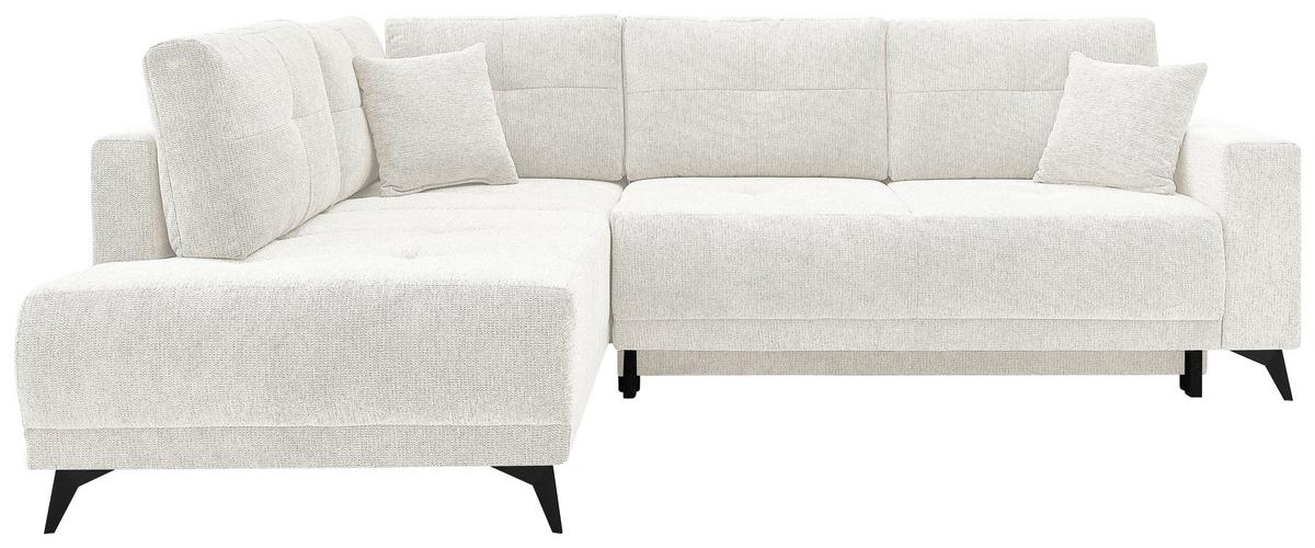 Ecksofa Texas Recr-Links Creme S: 203x259 cm - Creme/Schwarz, KONVENTIONELL, Holz (203/259cm)