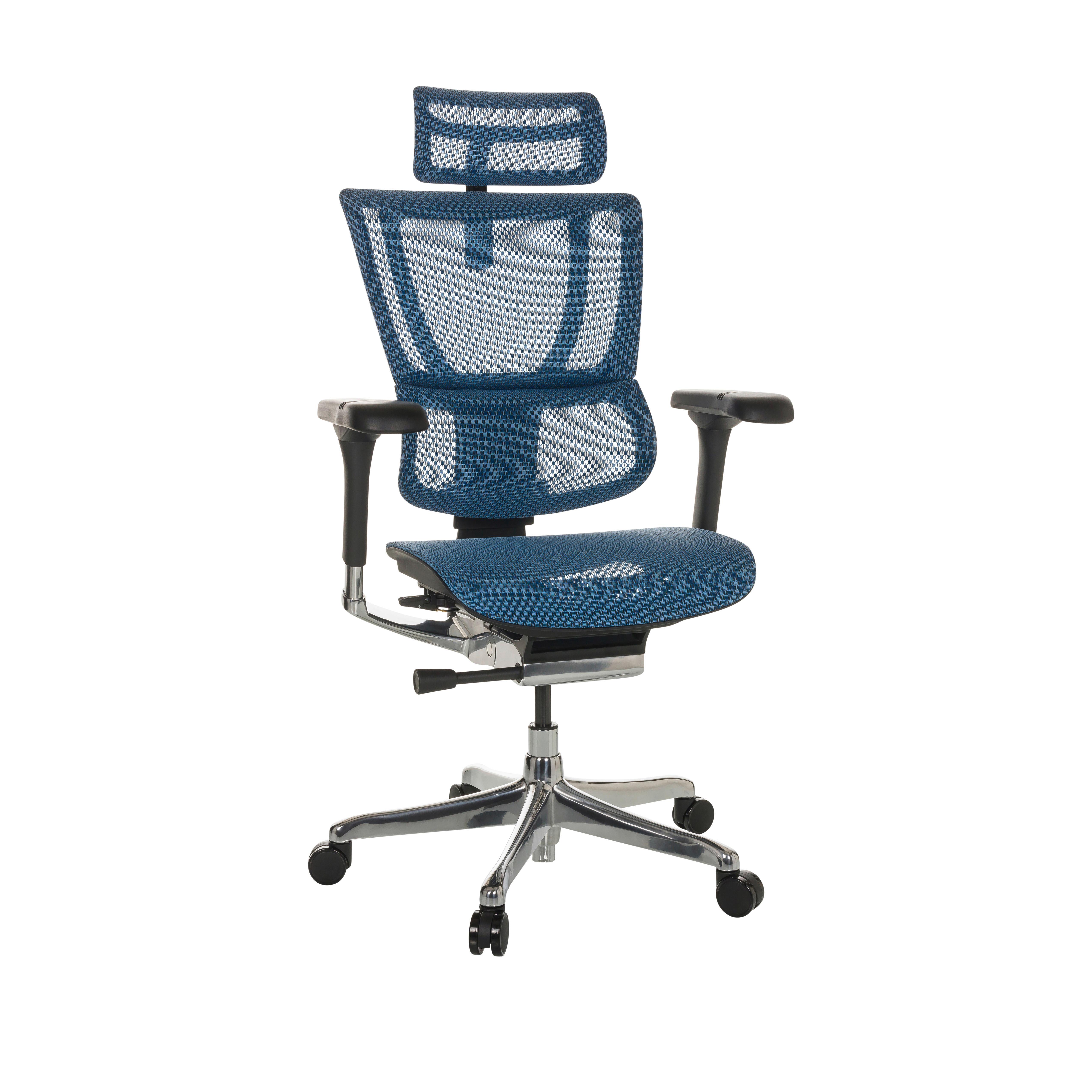 Drehstuhl Ergohuman Slim I - Blau/Schwarz, Basics, Kunststoff/Textil (69/116-138/66cm) - MID.YOU