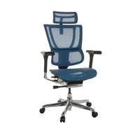 Drehstuhl Ergohuman Slim I - Blau/Schwarz, Basics, Kunststoff/Textil (69/116-138/66cm) - MID.YOU