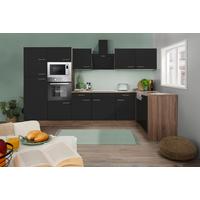 Eckküche Oliver L-Küchenblock 340 cm - Eichefarben/Schwarz, Basics, Holzwerkstoff (340/172cm) - Respekta
