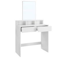 Schminktisch B: 40 cm Weiß - Weiß, Trend, Glas/Holzwerkstoff (80/40/140cm) - Boxxx