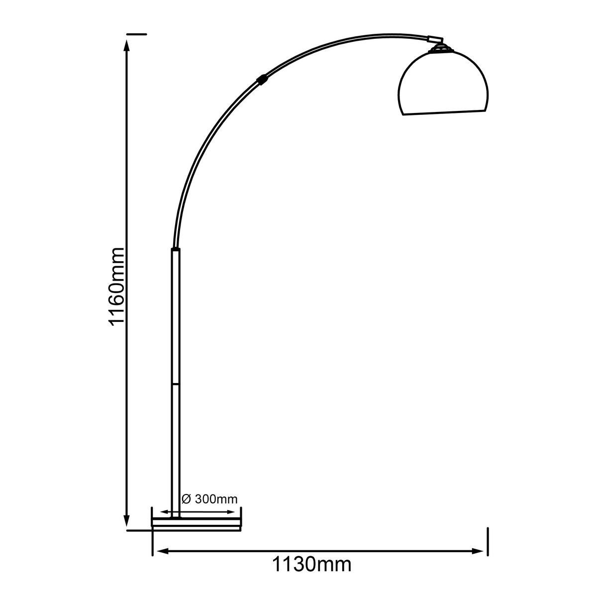 Bogenleuchte 92940/75 Vessa - Chromfarben/Weiß, KONVENTIONELL, Kunststoff/Metall (166/30/122cm) - Brilliant