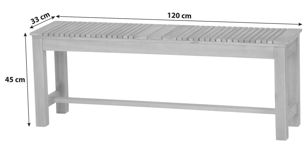 Gartenbank Echtholz 2-sitzer Falun Aus Akazienholz - Akaziefarben, KONVENTIONELL, Holz (120/45/33cm) - Siena Garden