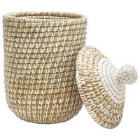 KOŠ LAUREN - S - bílá, Romantický / Rustikální, plast/přírodní materiály (26/44cm) - Zandiara