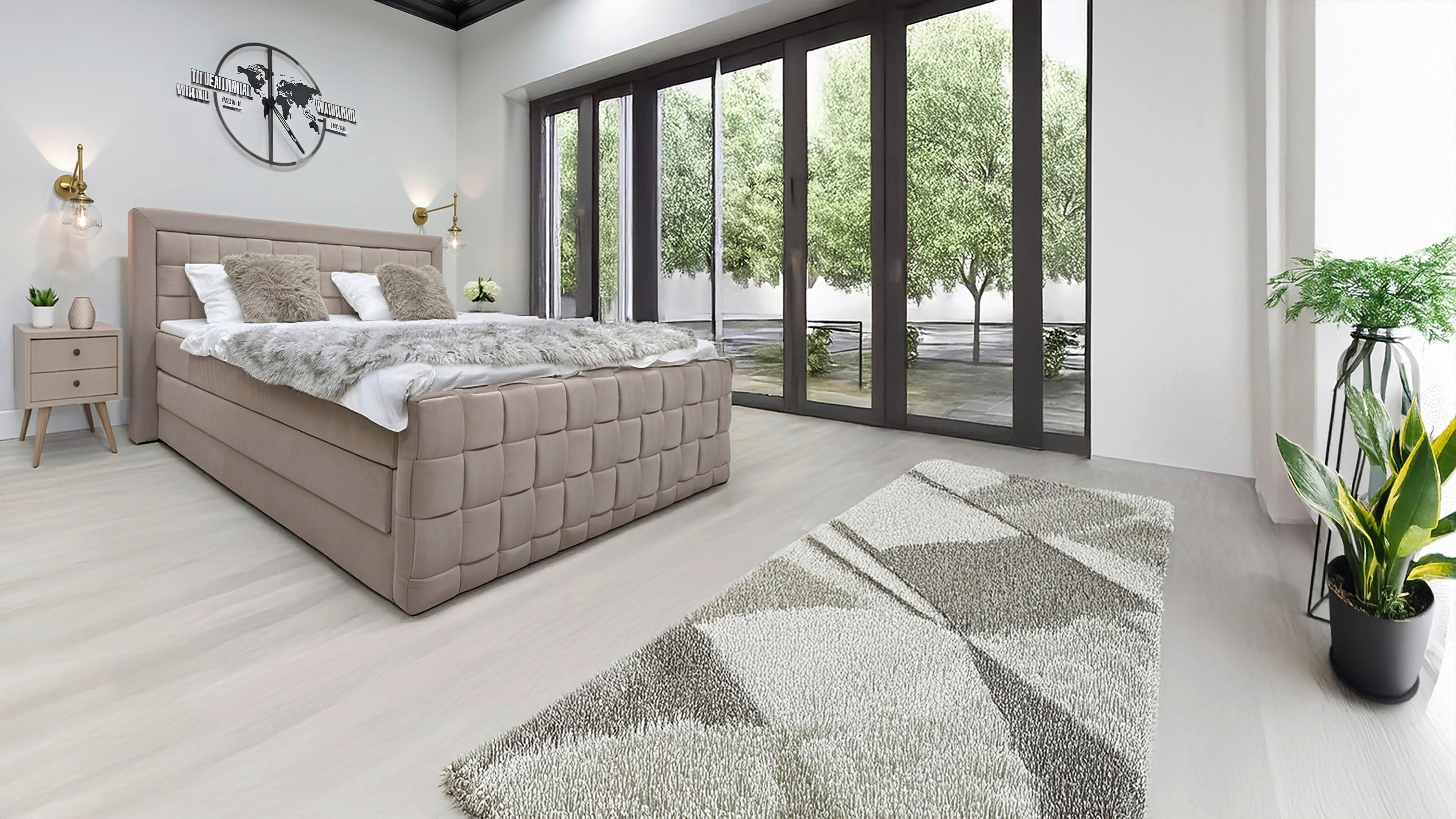 Boxspringbett Grenada Beige Lf: 140x200 cm - Beige, MODERN, Textil (140/200cm) - Livetastic