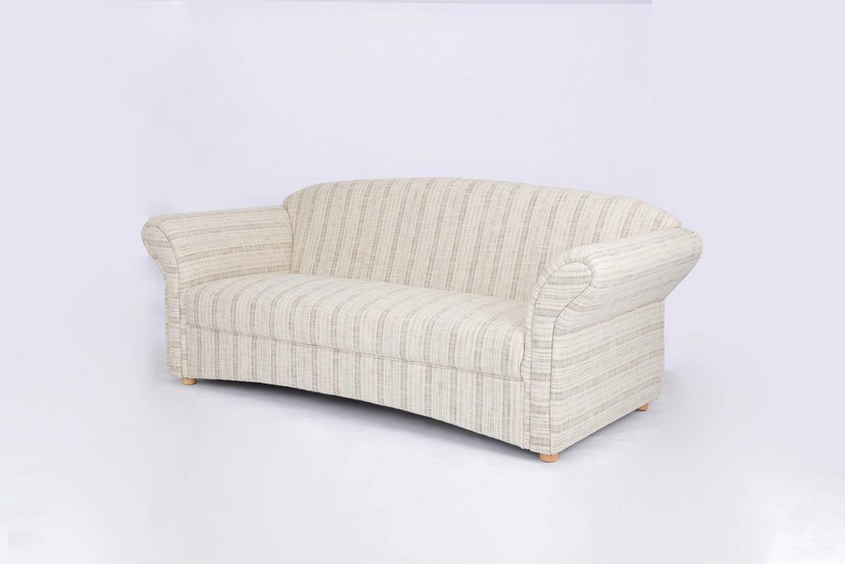 3-Sitzer Loretta Grau, ca. 204x83x85 cm - Hellgrau, Basics, Holz/Textil (204/83/85cm)
