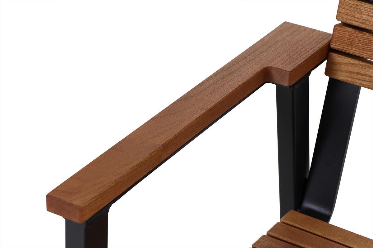Gartensessel Stapelbar Aluminium, Robinieholz - Anthrazit/Robinienfarben, KONVENTIONELL, Holz/Metall (60/83/58,5cm) - Siena Garden
