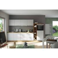 Küchenzeile Florenz ohne Geräte 330 cm Weiß/Eichef. - Eiche Wotan/Weiß, Design, Holzwerkstoff (330cm) - Held