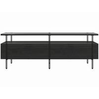 Lowboard Wainwright Schwarz B: 138 Cm - Schwarz, Design, Glas/Papier (138/49/39cm) - MID.YOU