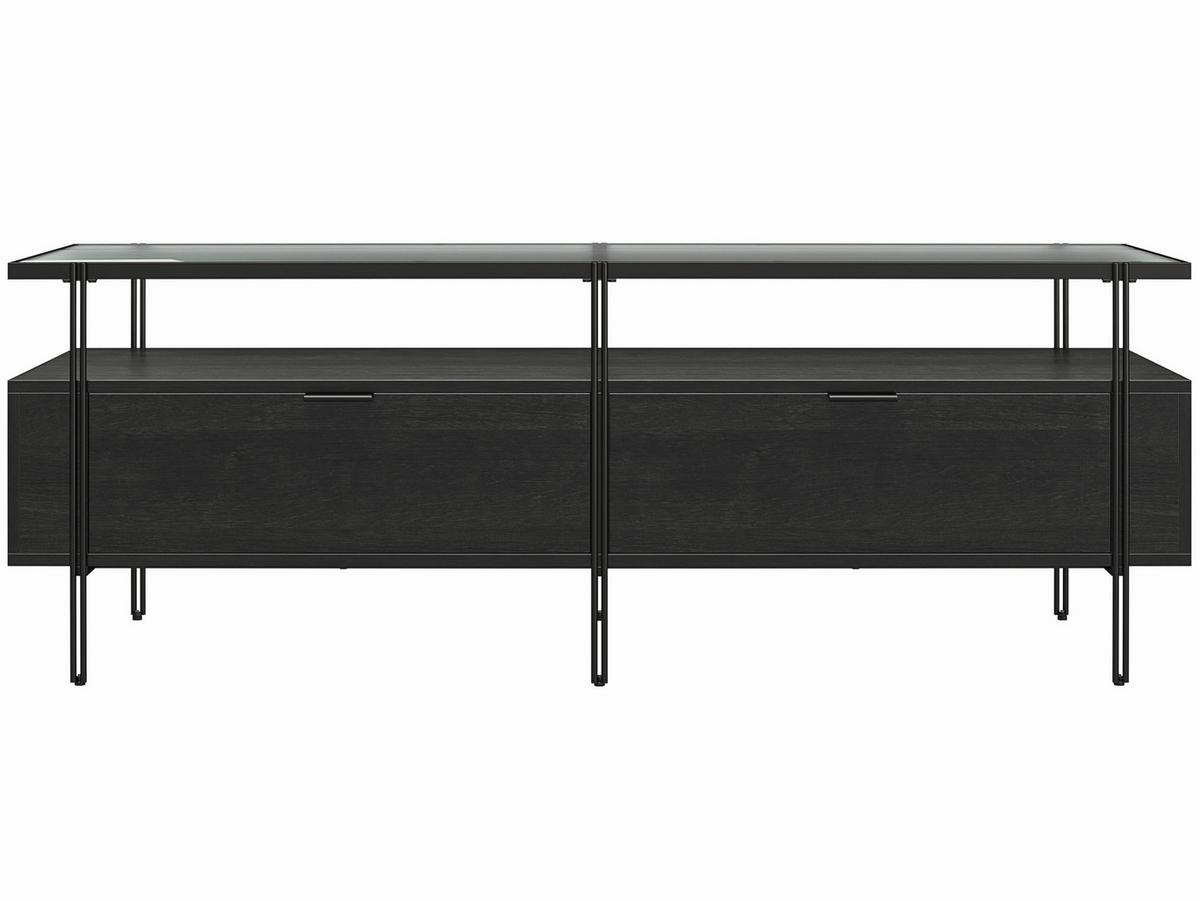 Lowboard Wainwright Schwarz B: 138 Cm - Schwarz, Design, Glas/Papier (138/49/39cm) - MID.YOU
