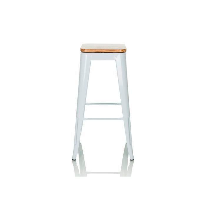 Barhocker Vantaggio High Weiß B: 44 Cm - Weiß, MODERN, Holz/Metall (44/77/44cm) - MID.YOU