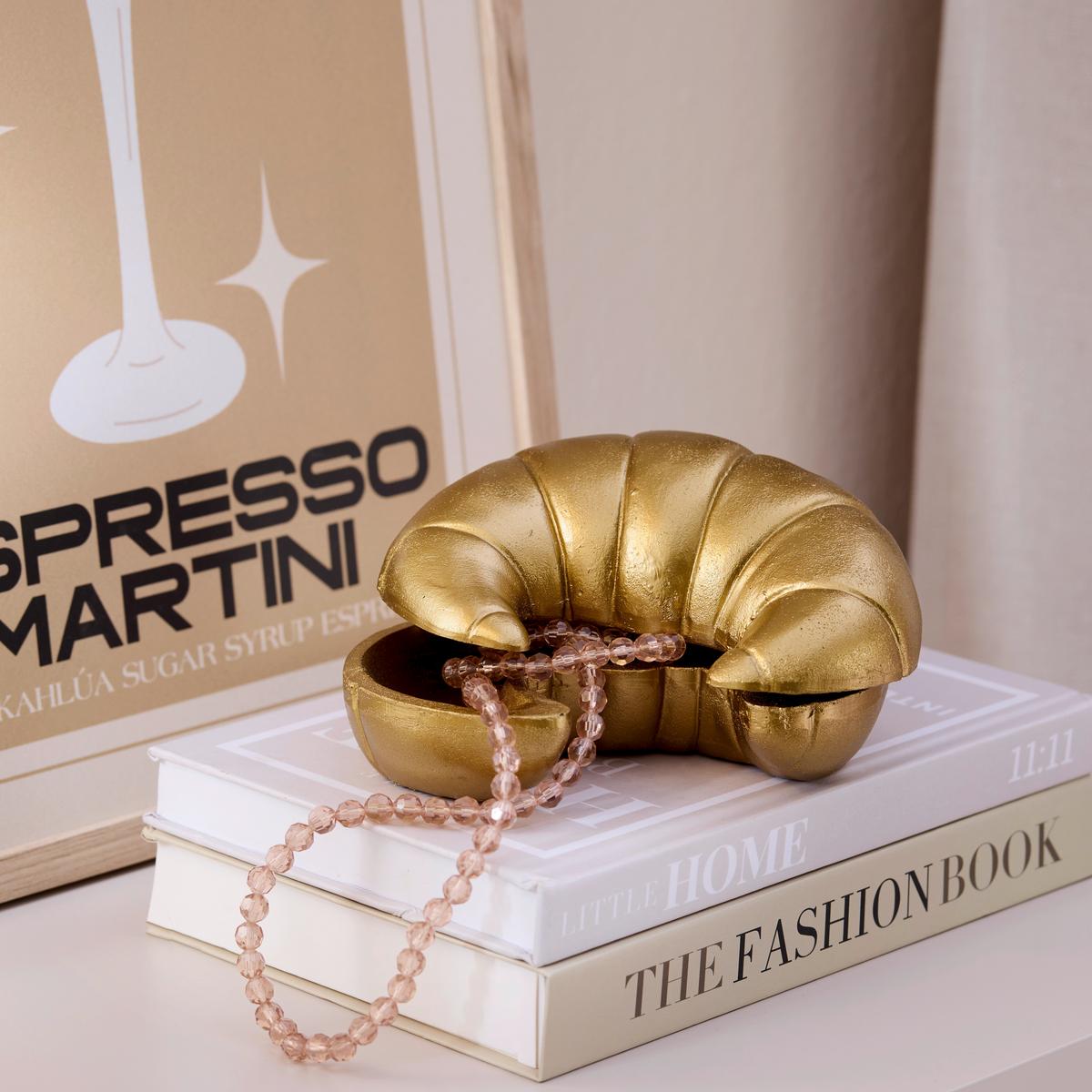 Dekoračná škatuľa CROISSANT - zlatohnedá, prírodné materiály (15/10/8cm) - Mömax