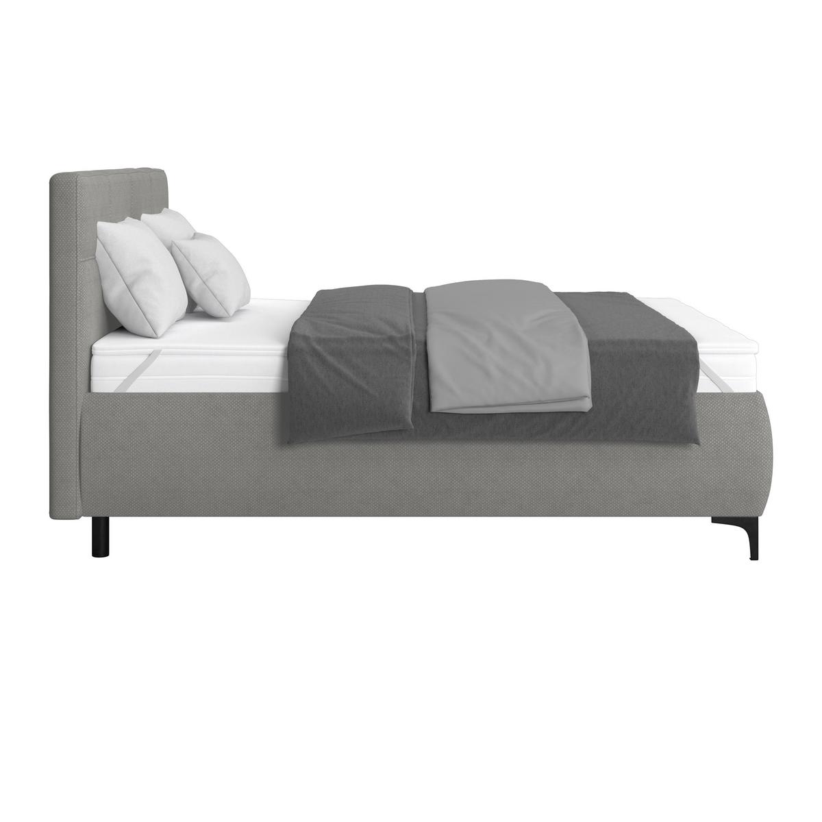 Polsterbett Zeni 140 - Schwarz/Weiß, KONVENTIONELL, Holz/Textil (140/200cm)