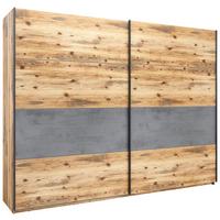Schwebetürenschrank 270cm Alicante, Alpinlook/Betonoxid - Fichtefarben/Eichefarben, MODERN, Holzwerkstoff (270/210/60cm) - Luca Bessoni