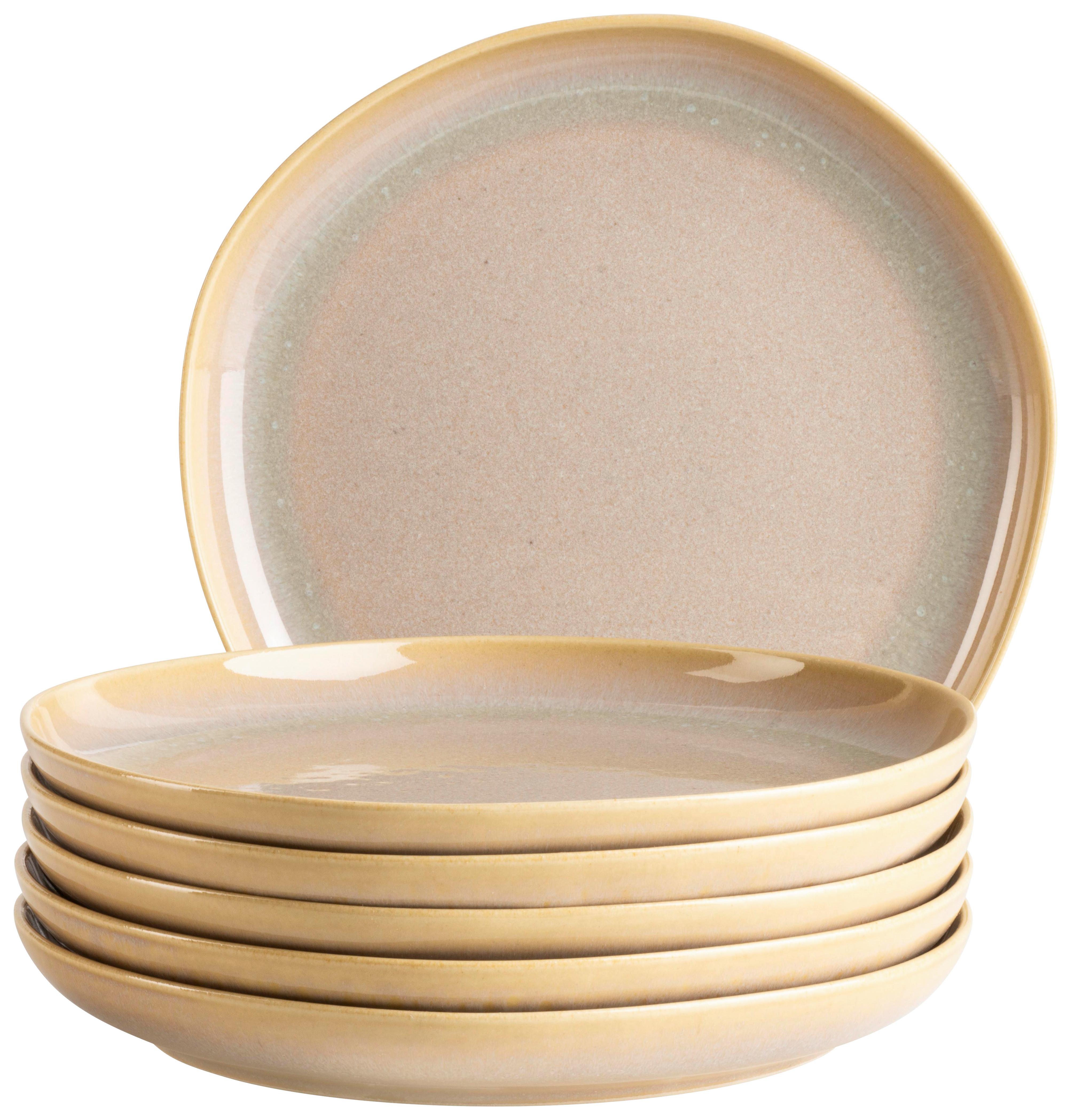 Desserttellerset Cordelia Sandfarben, 6-teilig - Sandfarben, Trend, Keramik (22cm) - Mäser