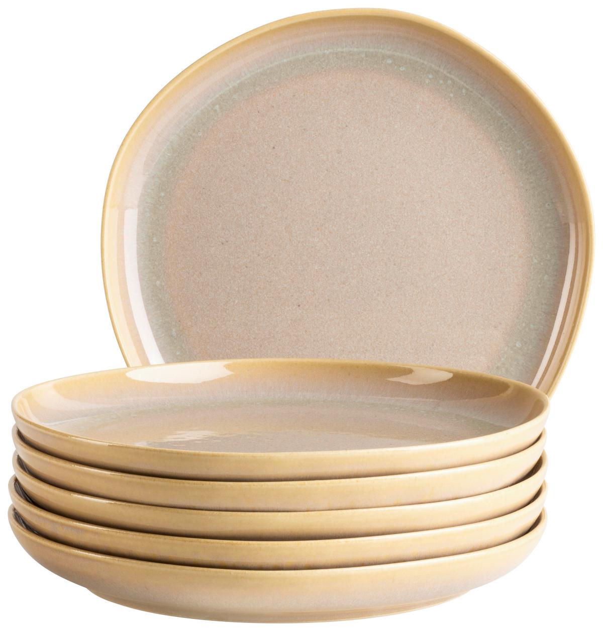 Desserttellerset Cordelia Sandfarben, 6-Teilig - Sandfarben, Trend, Keramik (22cm) - Mäser