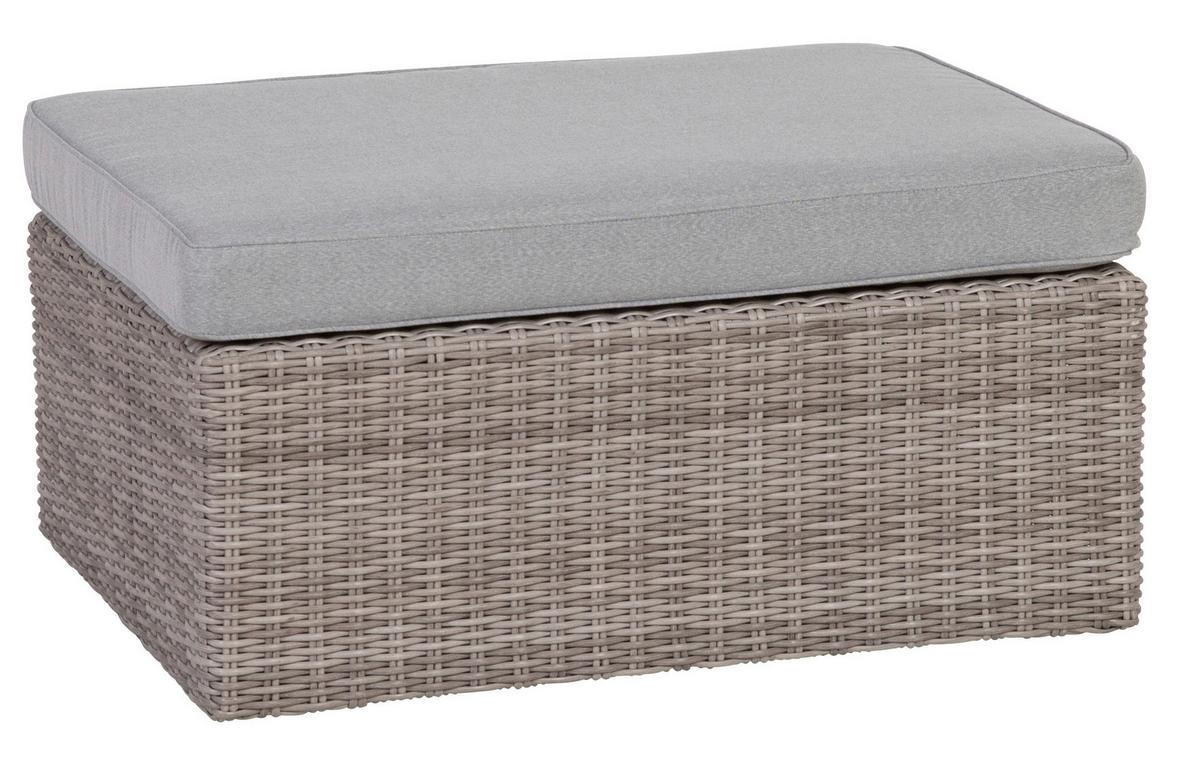Loungegarnitur 5-tlg Palma Aus Kunststoff Mit Kissen - Grau, Basics, Glas/Textil (93/65/71cm) - Gardenson