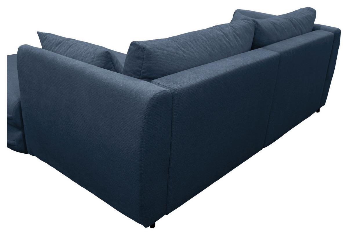 Ecksofa Vivaldi Dunkelblau S:240x201cm - Schwarz/Dunkelblau, Design, Textil (240/201cm) - MID.YOU