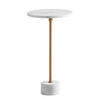 Beistelltisch Weiß, Goldfarben L: 30 cm - Goldfarben/Weiß, Design, Stein (30/30/55,5cm) - Livetastic