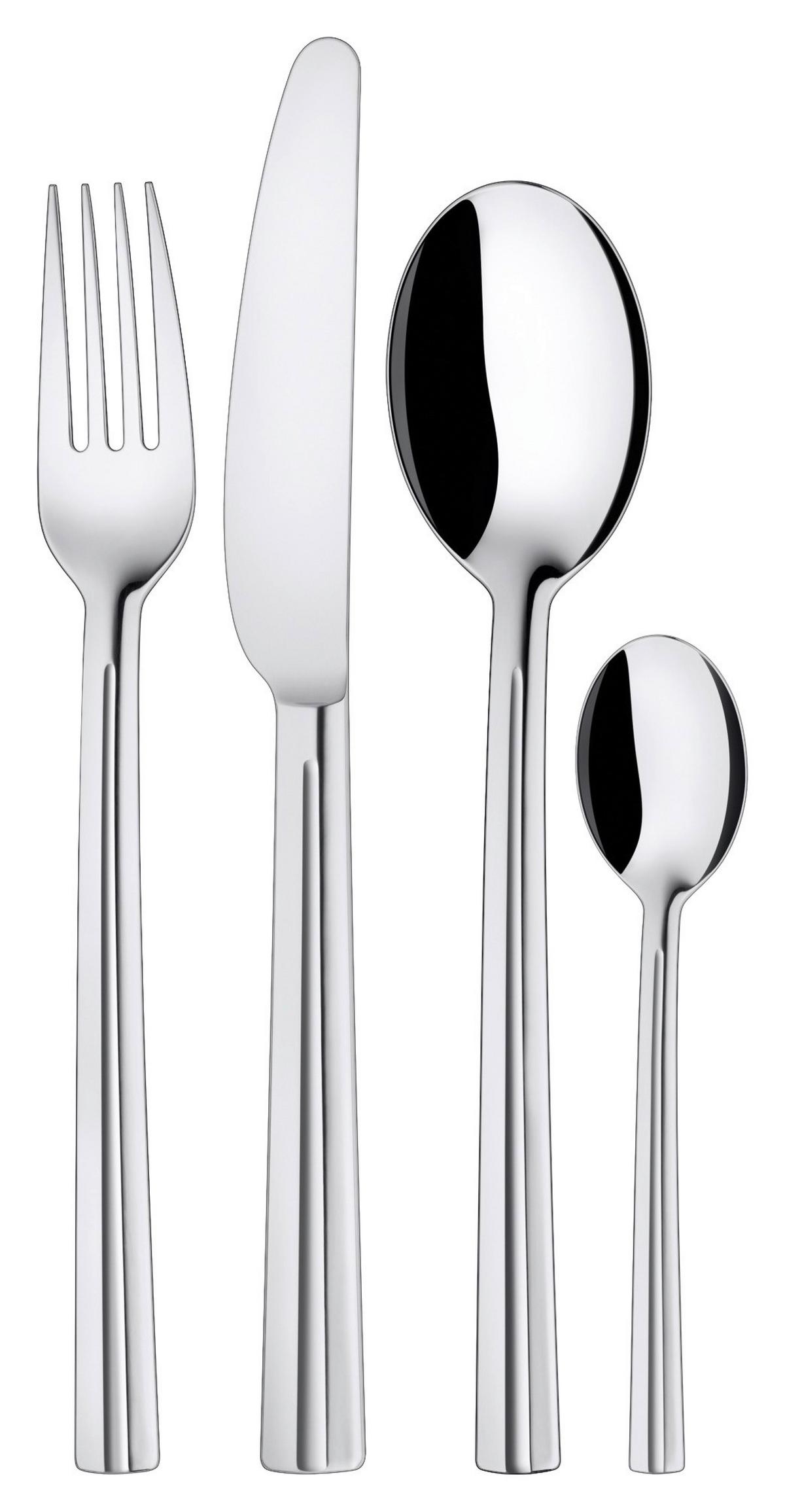 Besteckset 24-Teilig Cover, für 6 Personen - Edelstahlfarben, Basics, Metall - Silit