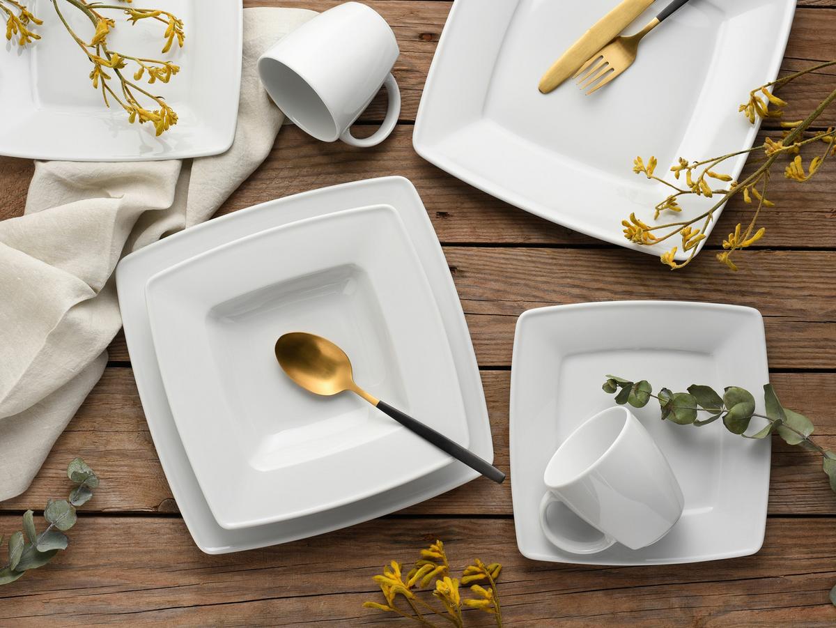 Kombiservice Porzellan 6 Personen Geschirr Set 50-Tlg. - Weiß, Basics, Keramik (40/35/35cm) - Creatable
