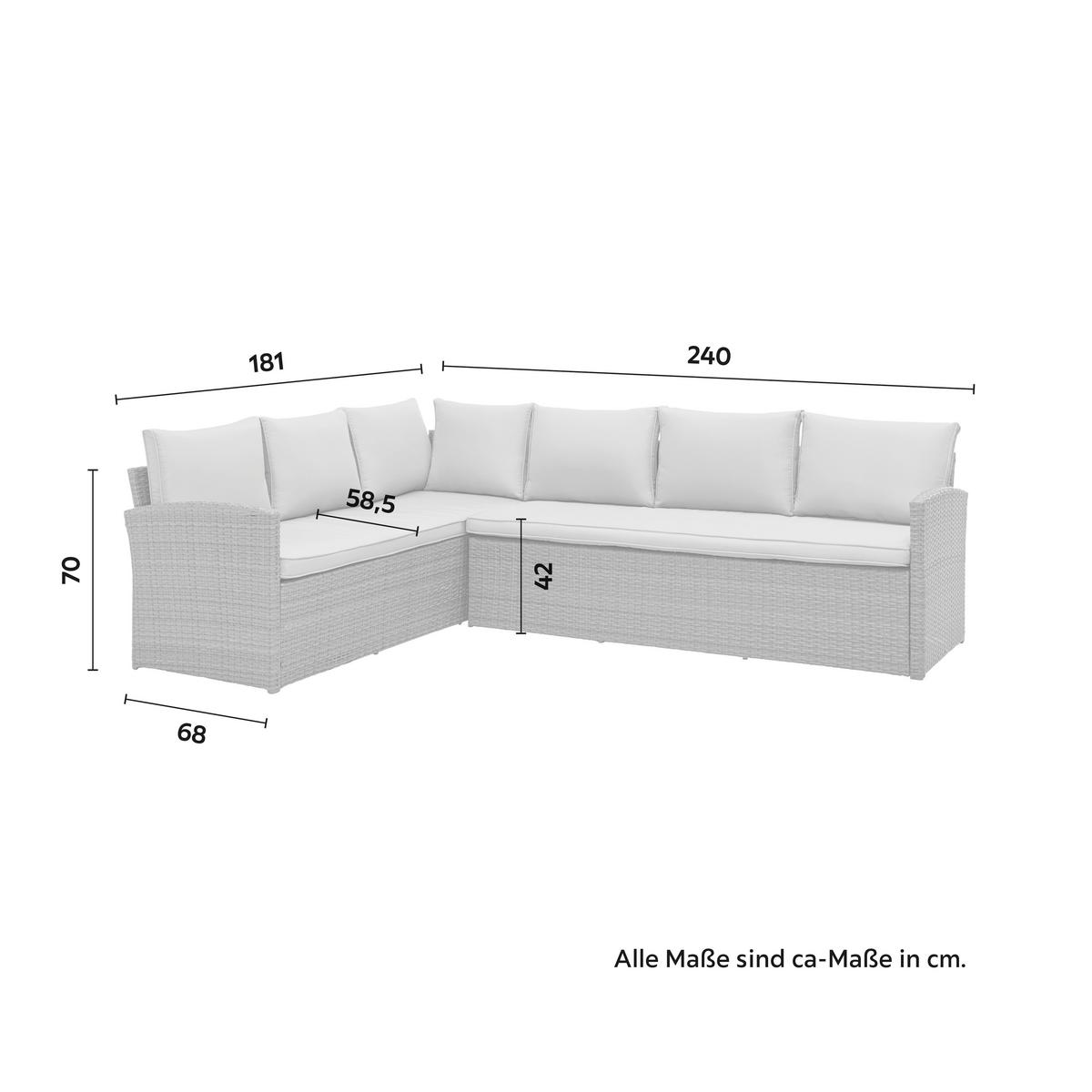 TERASOVÁ SEDACÍ SOUPRAVA Marrakesch 1, 181/240cm - šedá/černá, Moderní, kov/textil (181/70/240cm) - Modern Living