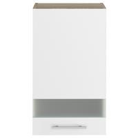 Felsőszekrény Corina - Sonoma tölgy/fehér, Modern, műanyag/Üveg (40/72,4/34,6cm)