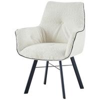 Armlehnstuhl Allie 125 Creme - Creme, Design, Textil/Metall (64/91/61cm) - Kayoom