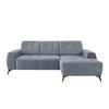 Ecksofa mit USB Anschluss Sano, Hellblau, S: 258x180 cm - Schwarz/Hellblau, MODERN, Textil (258/180cm) - Livetastic