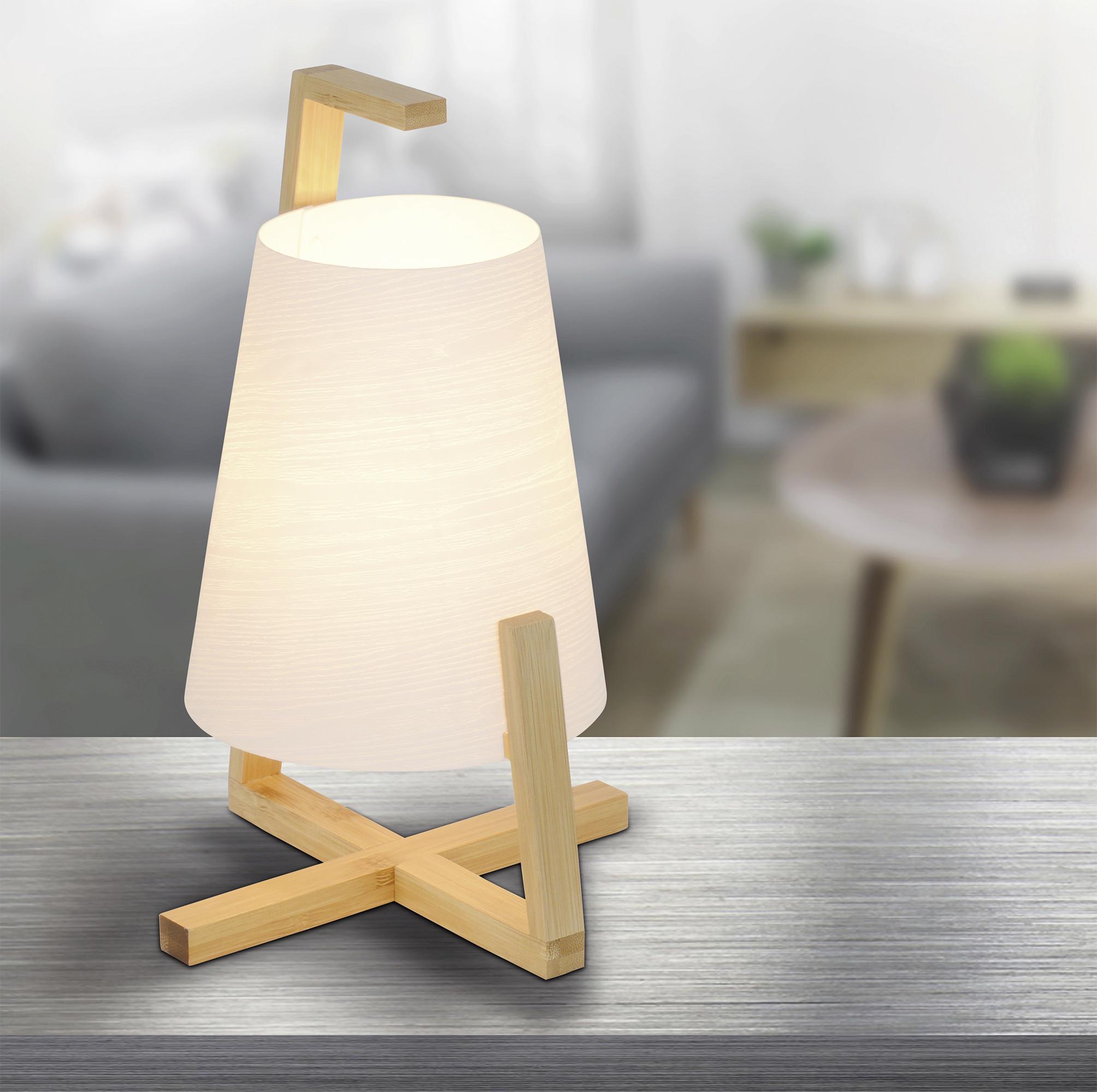 Tischlampe Shoji Naturfarben/ Weiß Aus Bambusholz - Naturfarben/Weiß, Natur, Holz/Kunststoff (18/31cm) - Näve
