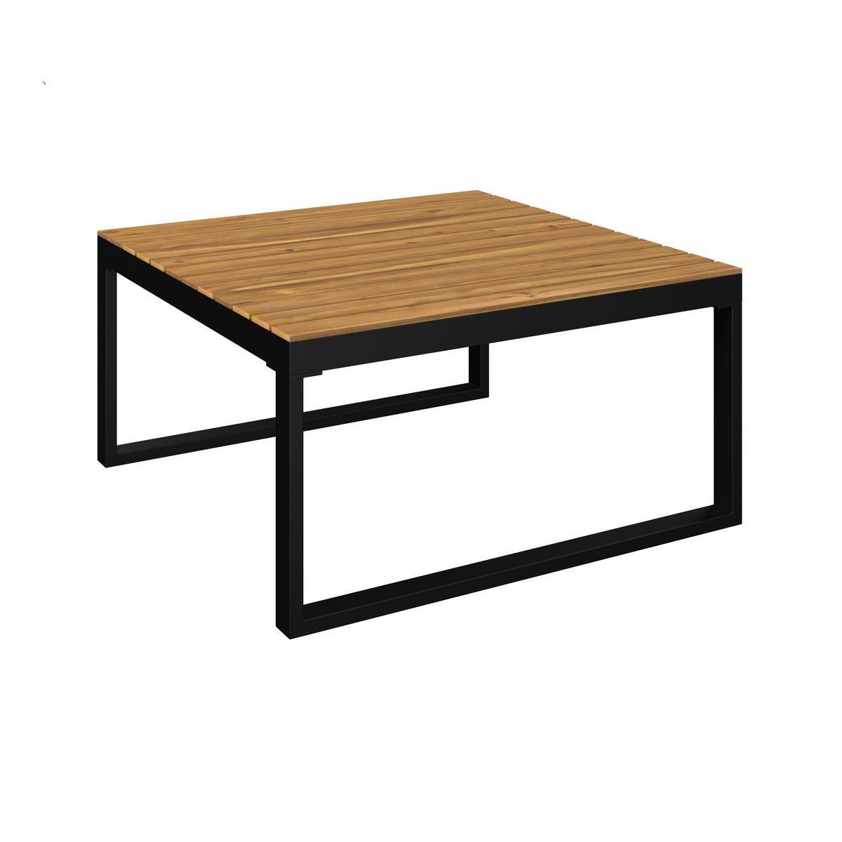 TERASOVÁ SEDACIA SÚPRAVA ADRIANO - čierna/farba akácie, Modern, kov/drevo - Bessagi Garden