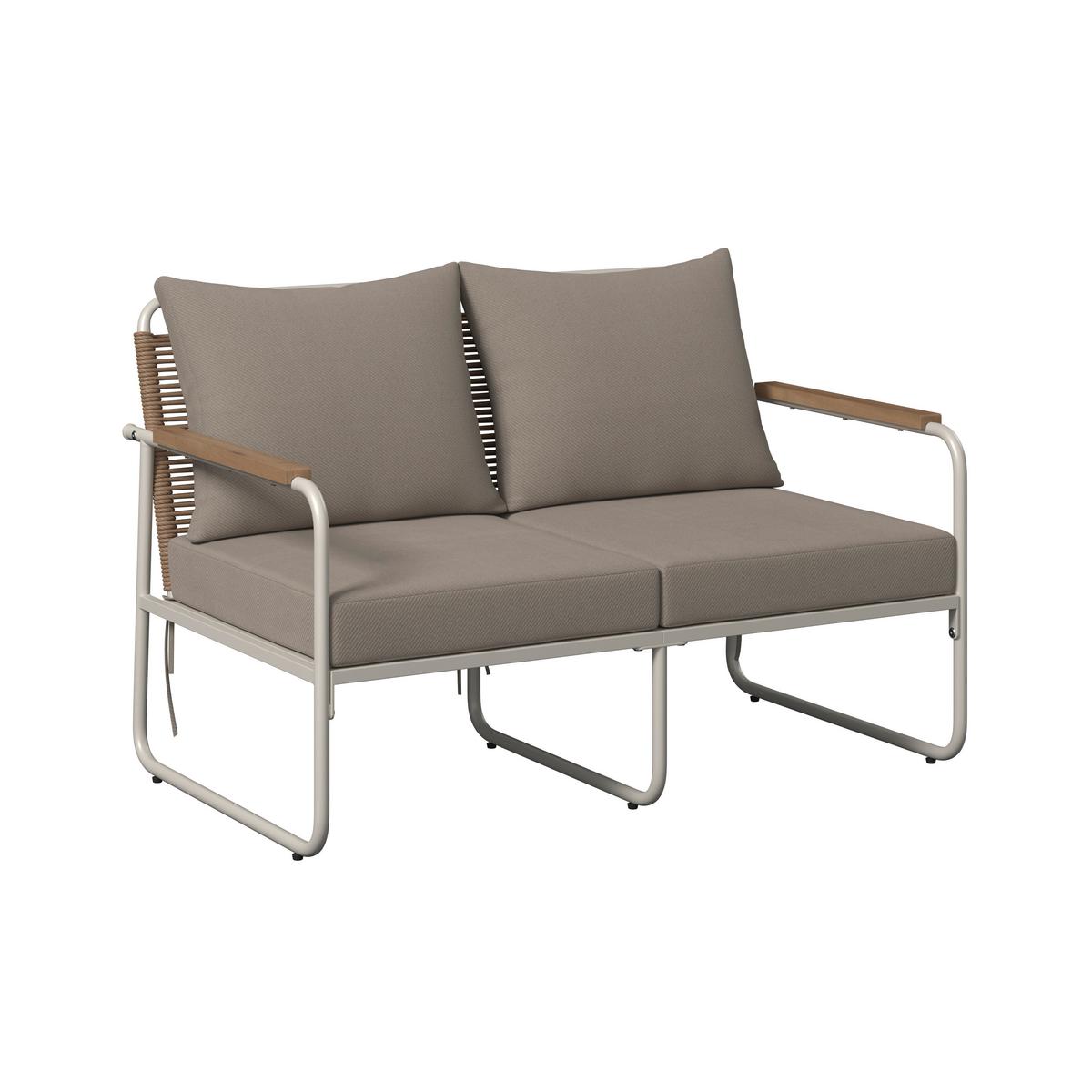 Loungegarnitur Portofino - Creme/Weiß, MODERN, Holz/Kunststoff (77/71/116cm) - Beldano