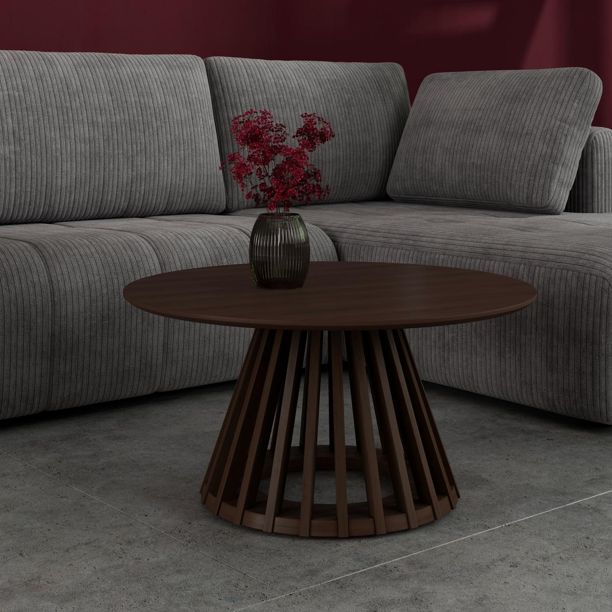 Konferenčný stolík Ennio, P: 80 cm - farba vlašského orecha, Modern, kov/drevo (80/40cm) - Bessagi Home