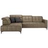 Rohová sedačka PANAMA, levá, šedohnědá - černá/šedohnědá, Konvenční, kov/textil (216/304cm) - Premium Living