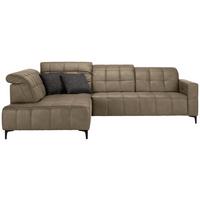 Rohová sedačka PANAMA, levá, šedohnědá - černá/šedohnědá, Konvenční, kov/textil (216/304cm) - Premium Living