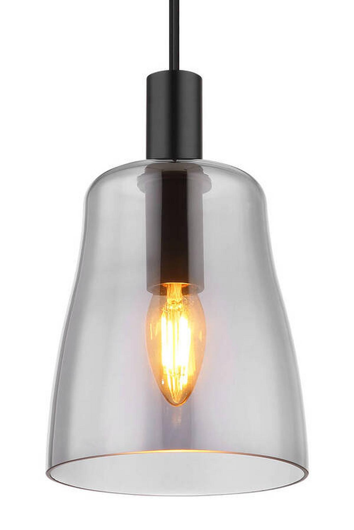Hängeleuchten 15789h1b Höhenverstellbar - Schwarz, Design, Glas/Metall (14,5/120cm) - Globo