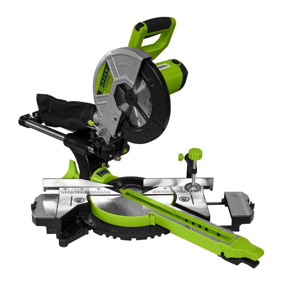 Kappsäge Zi-kgs255ds Metall Mit Arbeitslaser 230 V, 2000 W - Grün, Basics, Metall (78/450/58,5cm) - Zipper