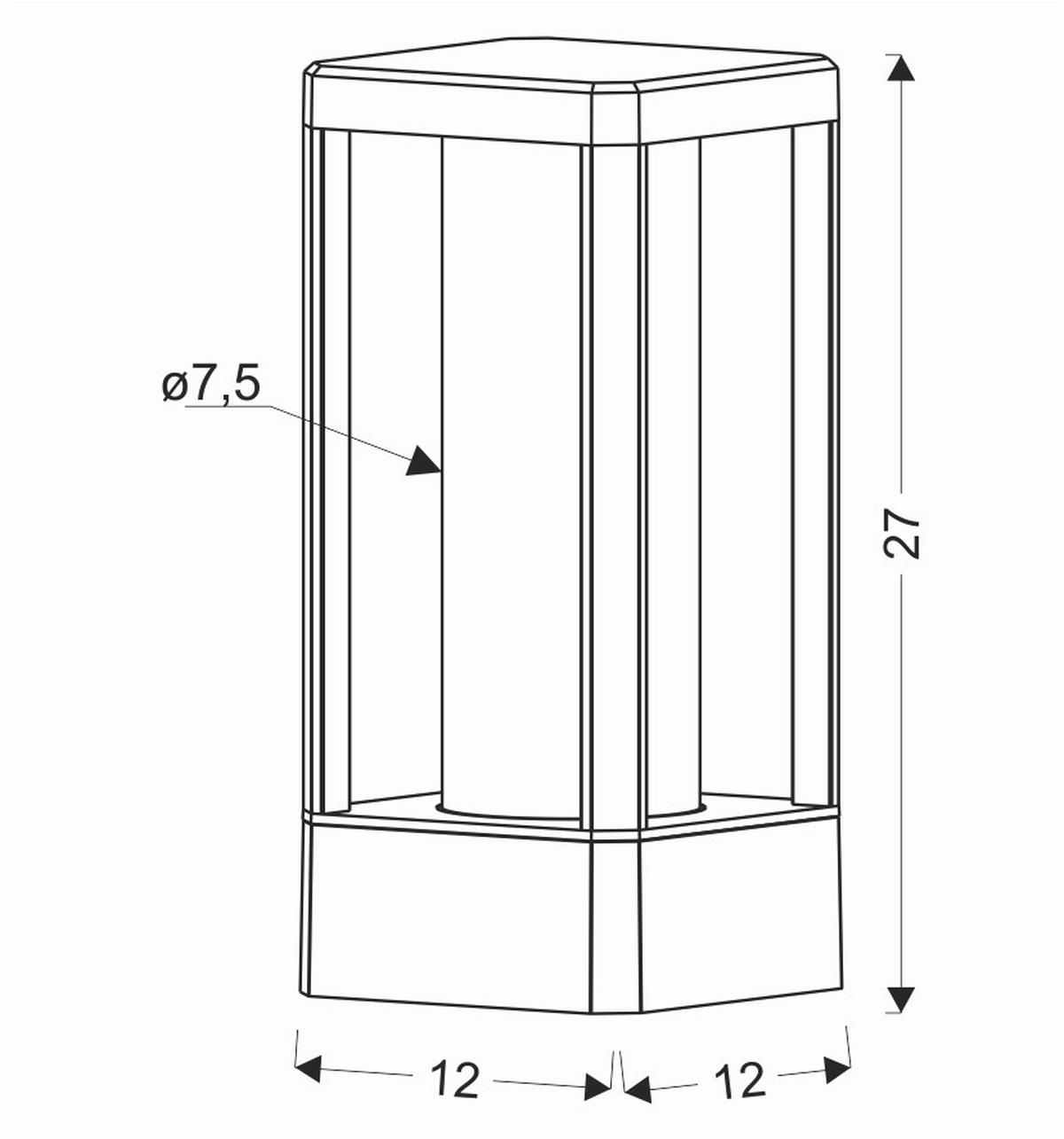 Sockelleuchte 51-32454 Cissus - Schwarz, Basics, Metall (12/12/27cm)