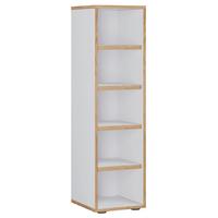 Skrinka na topánky SALIA Biela/dub medový š: 30 cm - čierna/biela, Design, kompozitné drevo/plast (30/110/33cm) - MID.YOU