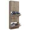 Schuhschrank Sipos XL Eiche Dekor 5 Klappen B: 59 cm - Eichefarben, KONVENTIONELL, Holzwerkstoff (59/170/22cm) - MID.YOU