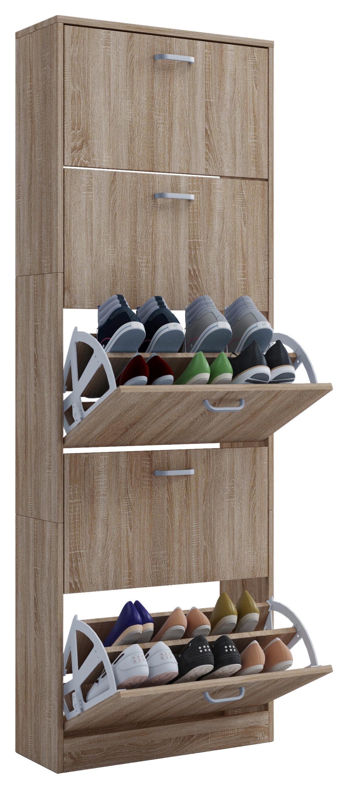 Schuhschrank Sipos Xl Eiche Dekor 5 Klappen B: 59 Cm
